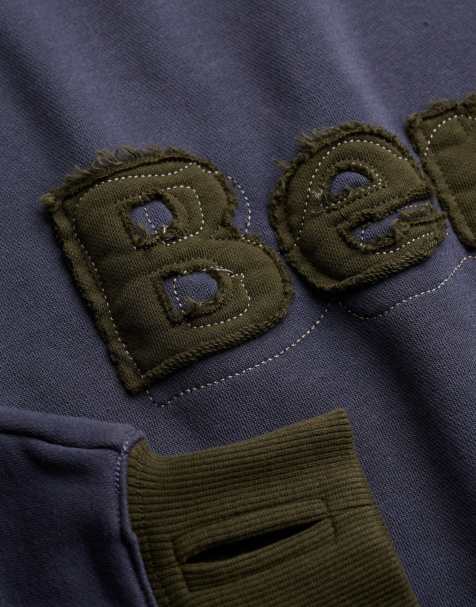 Bench x Superdry & Co - Sweat oversize à encolure Bardot - Bleu marine crt/vert ardwick - view 1