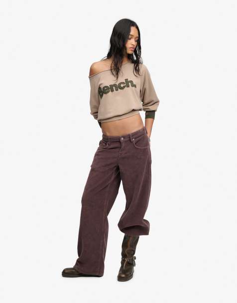 Bench x Superdry & Co - Sweat oversize à encolure Bardot - Dune/vert ardwick - view 1