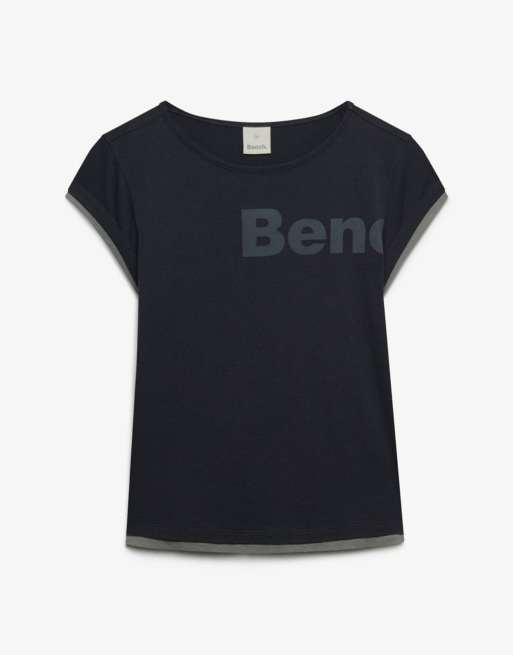 Bench x Superdry & Co - T-shirt ajusté effet superposé à manches courtes - Anthracite/lune brumeuse, 2 de 5