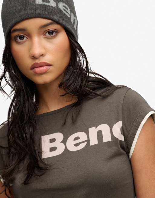 Bench x Superdry & Co - T-shirt ajusté effet superposé à manches courtes - Olive noire/clair de lune, 3 de 5