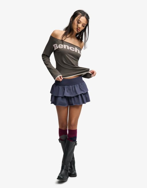 Bench x Superdry & Co - Top ajusté effet superposé à manches longues - Olive noire/clair de lune, 4 de 6