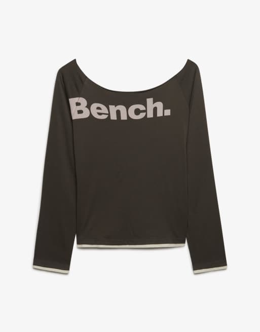 Bench x Superdry & Co - Top ajusté effet superposé à manches longues - Olive noire/clair de lune, 5 de 6
