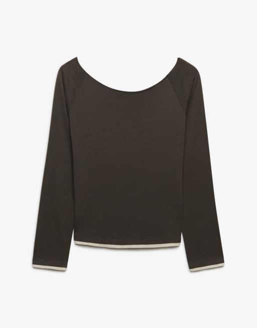 Bench x Superdry & Co - Top ajusté effet superposé à manches longues - Olive noire/clair de lune, 6 de 6
