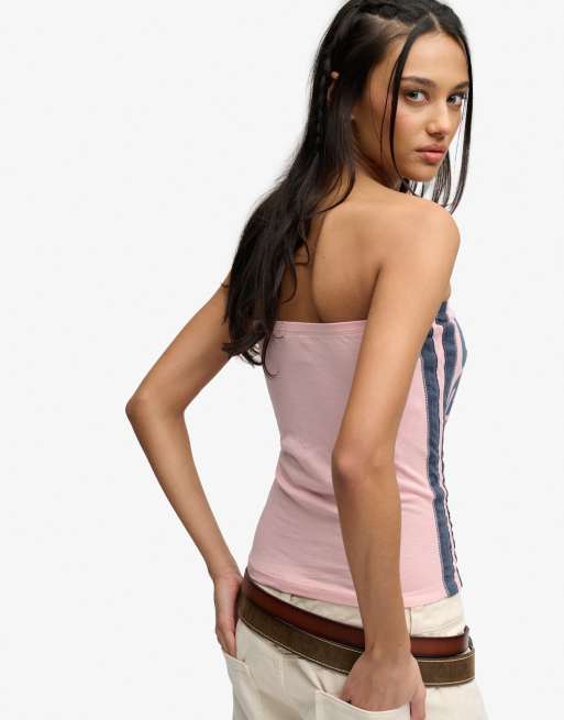 Bench x Superdry & Co - Top bandeau contrastant - Rose bench/bleu marine crt, 3 de 4