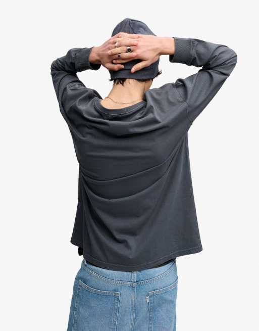 Bench x Superdry & Co - Top manches longues coupe carrée à poche - Ébène, 3 de 4