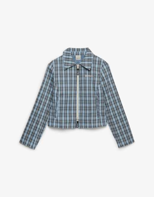 Bench x Superdry & Co - Veste à carreaux moody avec col à double fermeture éclair - Bleu/clair de lune, 5 de 6