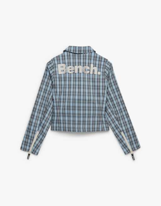 Bench x Superdry & Co - Veste à carreaux moody avec col à double fermeture éclair - Bleu/clair de lune, 6 de 6