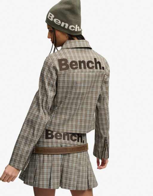 Bench x Superdry & Co - Veste à carreaux moody avec col à double fermeture éclair - Olive/olive noire, 2 de 6