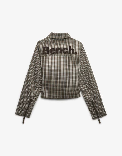 Bench x Superdry & Co - Veste à carreaux moody avec col à double fermeture éclair - Olive/olive noire, 6 de 6