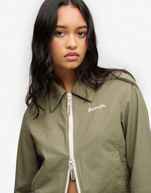 Bench x Superdry & Co - Veste en tissu ripstop à col et double fermeture éclair - Nuit olive/clair de lune, 3 de 5