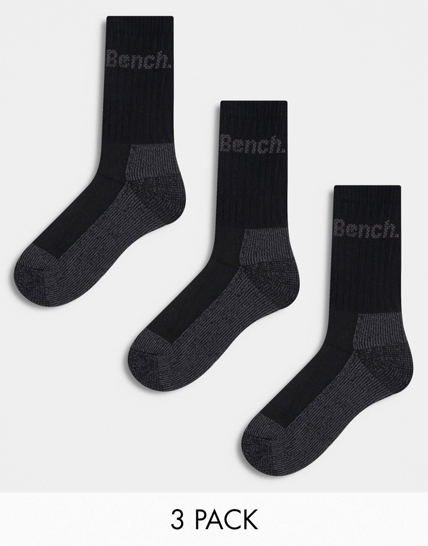 Bench zavala 3 pack marl boot socks in black