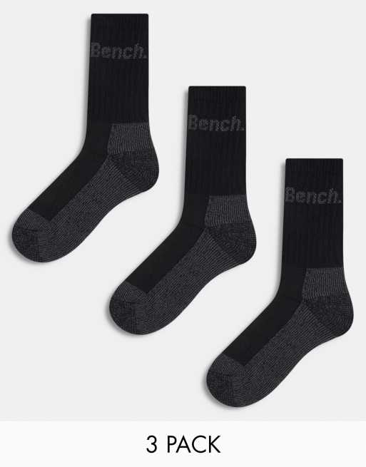  Bench zavala 3 pack marl boot socks in black