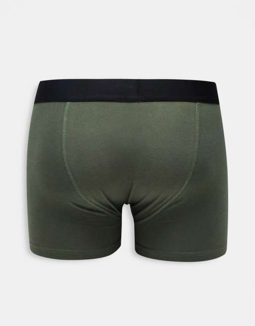 Bench – Zestaw 3 par bokserek w kolorze khaki z dużym logo, 2 z 4