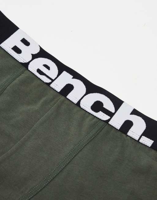 Bench – Zestaw 3 par bokserek w kolorze khaki z dużym logo, 3 z 4