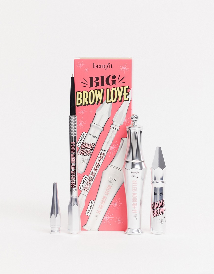 Benefit Cosmetics Big Brow Love full-size eyebrow pencil & gel value set (Save 58%)-Brown