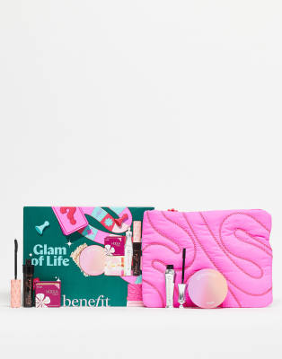 benefit Glam of Life Mascara, Brow and Cheek 5-piece Makeup Gift Set With Limited Edition Beauty Bag - 49% Saving-Multi