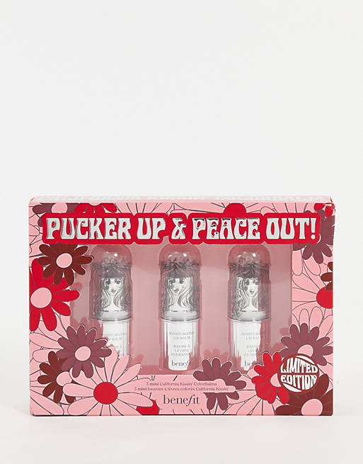 Benefit Pucker Up & Peace Out Moisturising Lip Balm Trio Set (Worth £27.75)