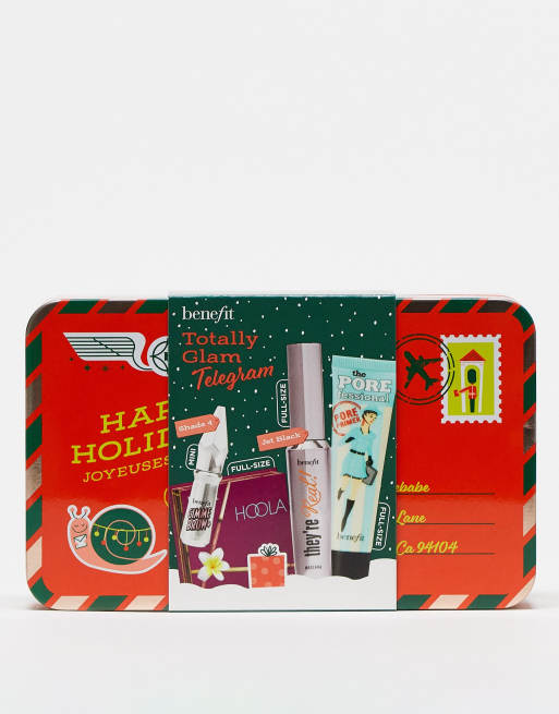 Benefit – Totally Glam Telegram – Zestaw podarunkowy z żelem do brwi, bronzerem, tuszem do rzęs i bazą – oszczędzasz 60%