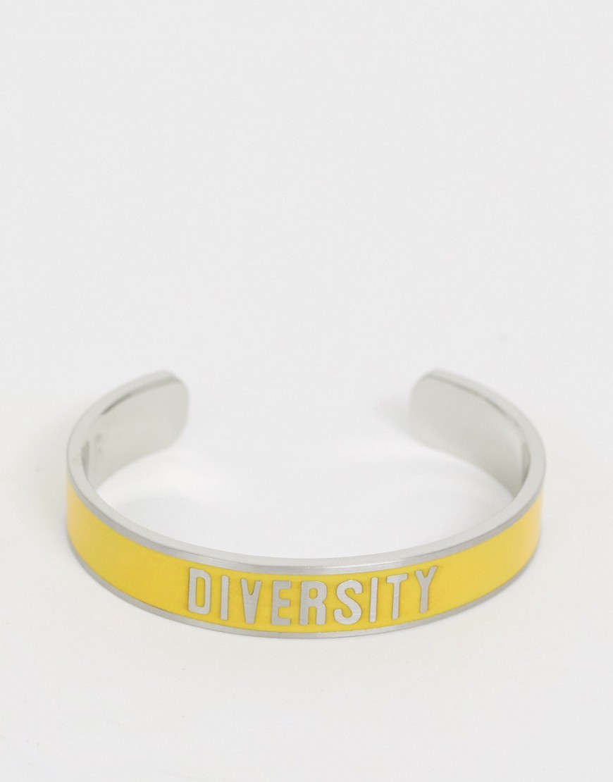 Benetton – Diversity collection – Armband med text ”Diversity”-Gul