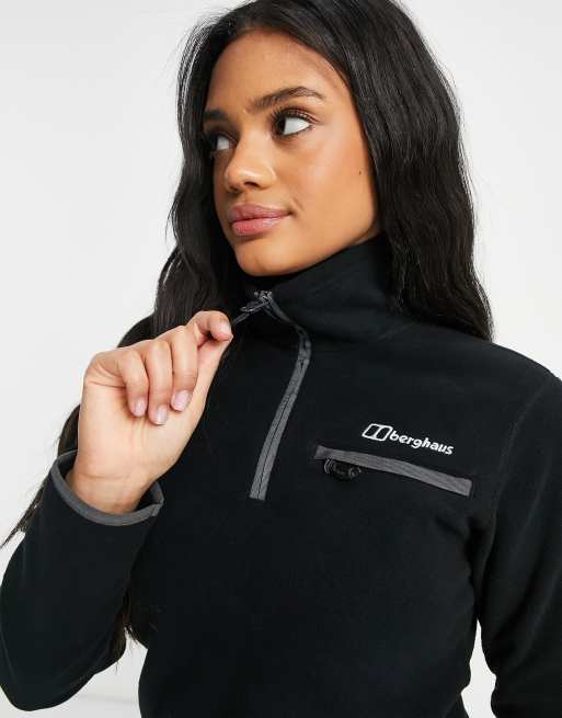 Berghaus 2.0 Prism – Fleeceoberteil mit kurzem Reißverschluss in Schwarz, 3 von 4