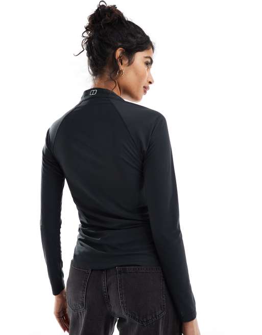 Berghaus 24/7 Half Zip Long Sleeve Tech Tee in black, 2 of 4