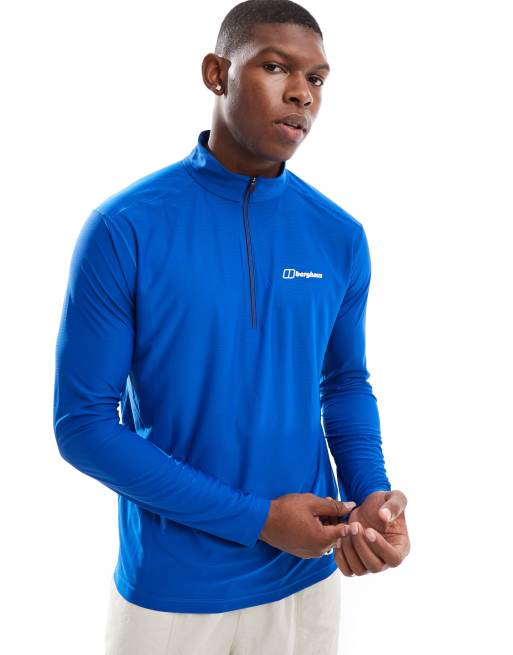 Berghaus 24 7 Half Zip Long Sleeve Tech Tee in blue ASOS