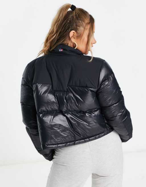 Water repellent down jacket in black