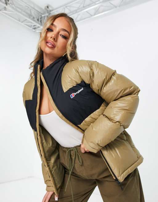 Berghaus - Arkos Reflect - Piumino impermeabile oversize nero e color pietra