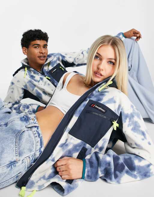 Berghaus – Ascent 91 – Blå batikmönstrad fleece i unisex-modell