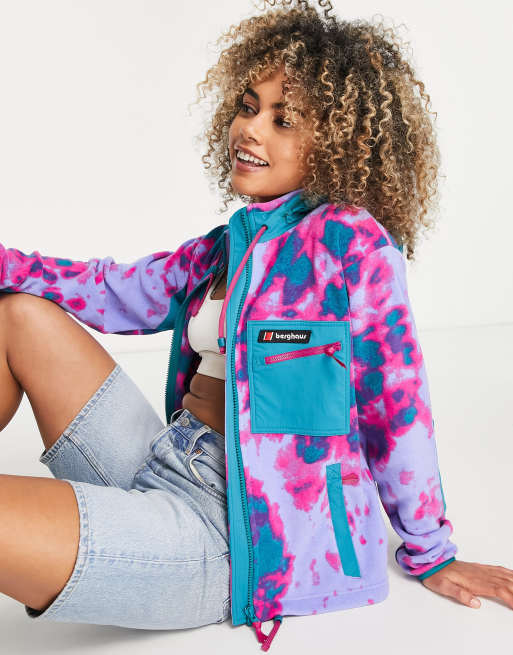 Berghaus – Ascent 91 – Fioletowa polarowa kurtka z efektem tie dye 