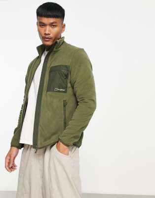 Berghaus Aslam full zip fleece in khaki - ASOS Price Checker