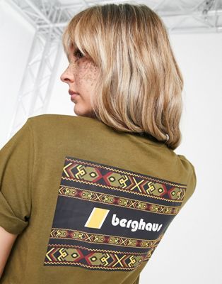 Berghaus Aztec Block t-shirt in khaki  - ASOS Price Checker