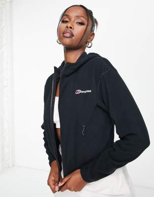 Belleview hooded fleece jacket in black