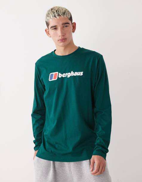 Berghaus Berghaus big logo long sleeve t-shirt in dark green - view 1