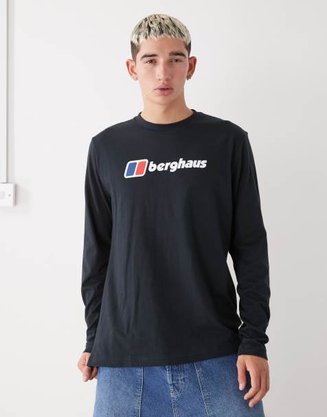 Berghaus big logo long sleeve t-shirt in black