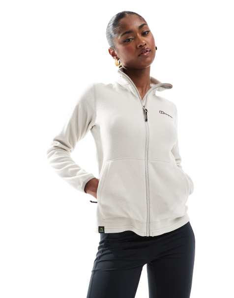 Berghaus Combination_clothing women's prism 2.0 micro interactive polartec fleece in stone/cedar brown - view 1