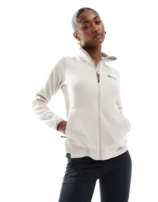 Berghaus Combination_clothing women's prism 2.0 micro interactive polartec fleece in stone/cedar brown