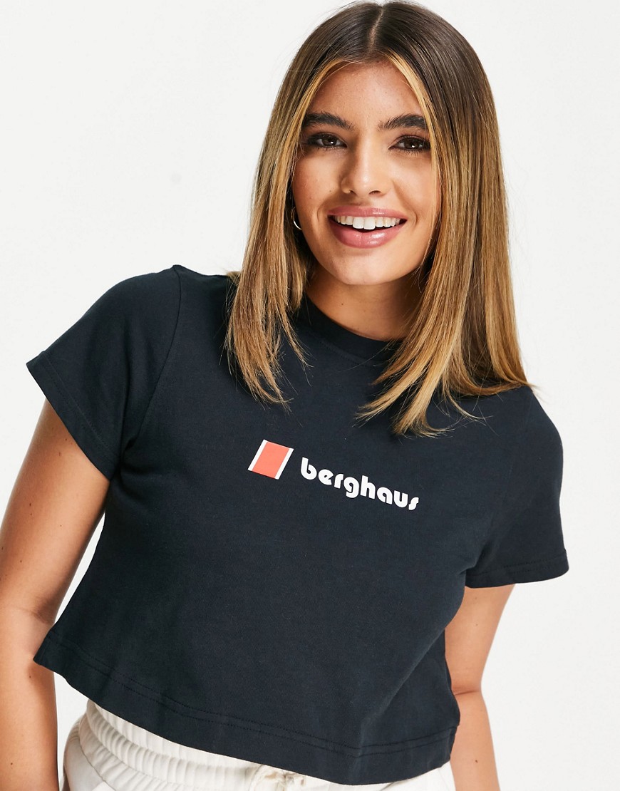Berghaus - Cropped T-shirt i sort