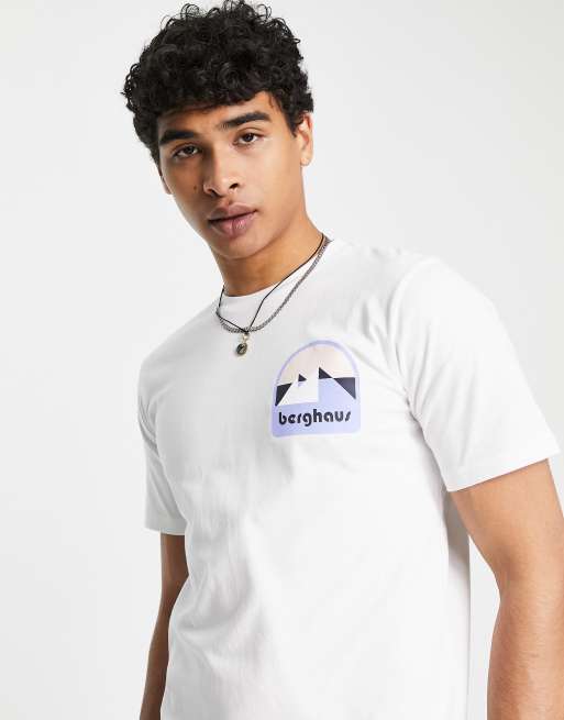 Berghaus - Dean Street Graded Peak - Unisex T-shirt met vlak met aztekenprint op de achterkant in wit