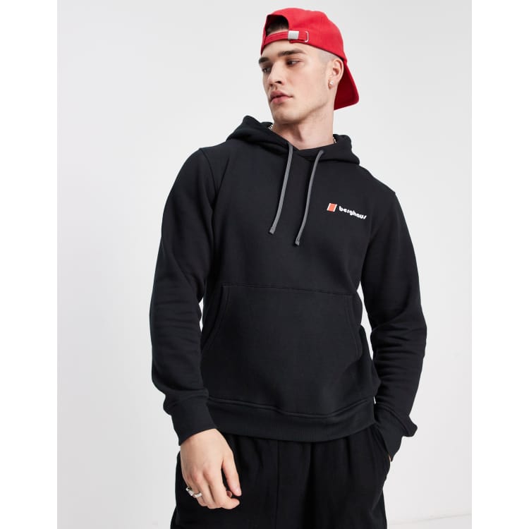 Berghaus Dean Street Heritage Unisex Kapuzenpullover aus schwarzem Fleece mit kleinem Logo ASOS