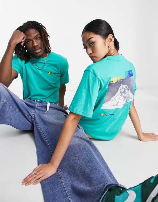 Berghaus Dean Street unisex Cho Zine back print t-shirt in sea green