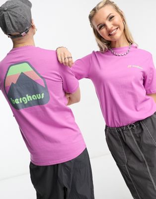 Berghaus Dean Street unisex Graded Peak back print t-shirt in pink