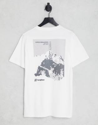  Berghaus Dean Street unisex Kanchenjunga Static mountain back print t-shirt in white