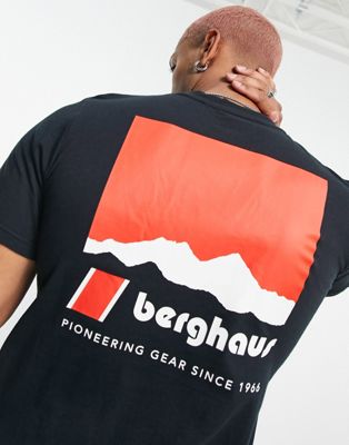Berghaus Dean Street Unisex Skyline Lhotse Back Print T-shirt In Black