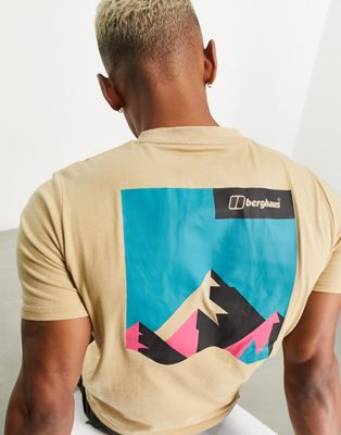 Berghaus Dolomites t-shirt with back mountain print in sand