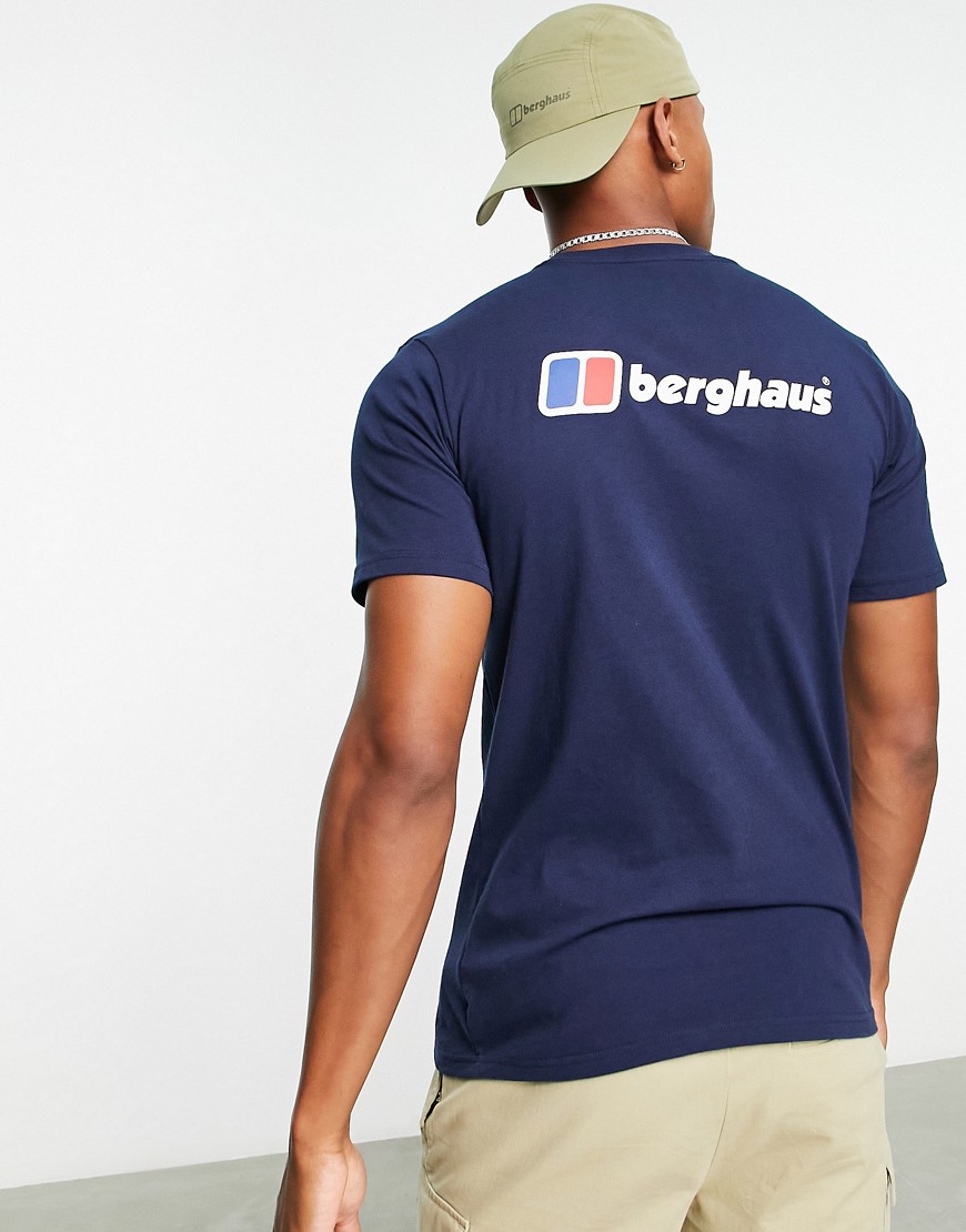 Berghaus Front and Back Logo t-shirt in navy