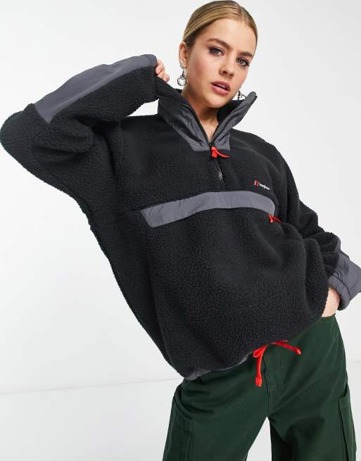 Berghaus Gesmoktes Oversize Fleeceoberteil in Schwarz ASOS