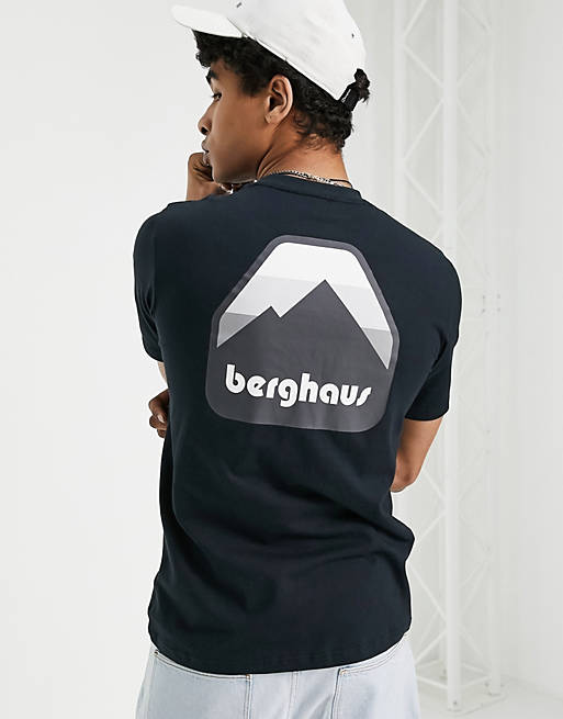 Berghaus Graded Peak back print t-shirt in black | ASOS