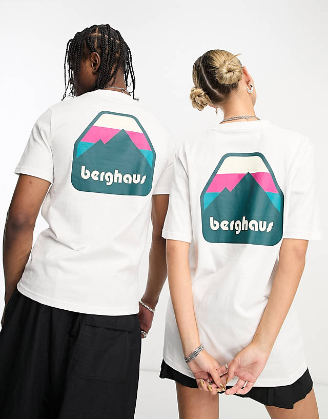 Berghaus - graded peak unisex back print t-shirt in white