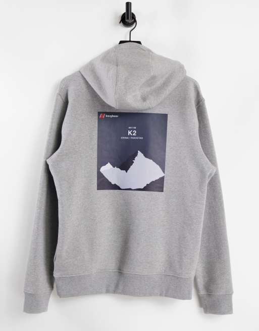 Berghaus Heritage back print hoodie in gray